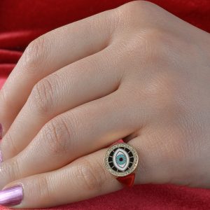 14 Ayar Gözlü Kadın 3.44 gr. Yüzük