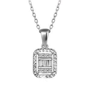14 Ayar Pırlanta Baget Kadın Kolye 0.09 ct.
