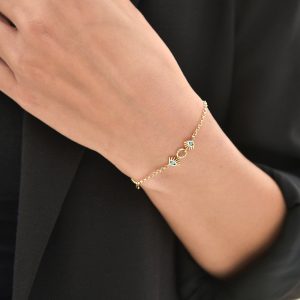 14 Ayar İki Gözlü Kirpik 1.38Gr. Kadın Bileklik