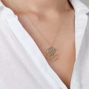 14 Ayar  Yaşam Çiçeği 3.04 gr. Bayan  Kolye